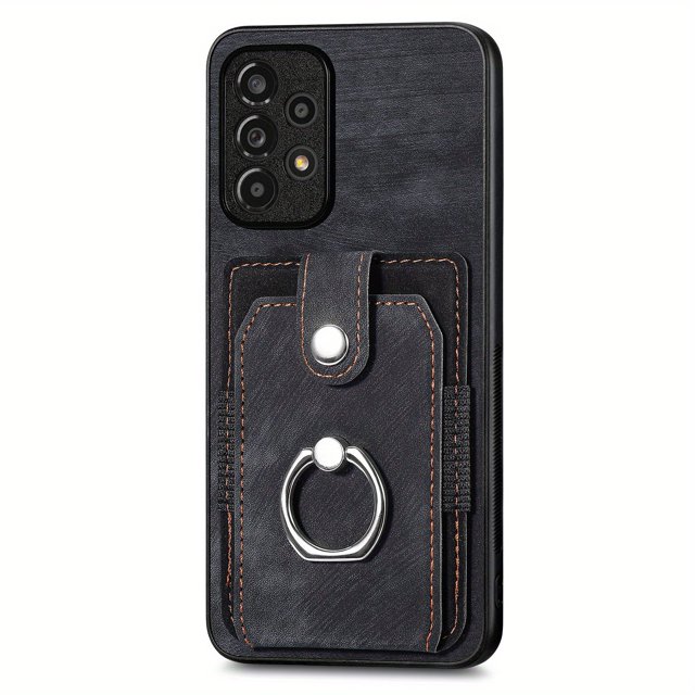 Phone Back Case Cover With Card Slot And Holder For Samsung Galaxy A04e/A54 5G/A02s/A03s/A04s/A12/A13/A20/A21s/A22 4G/A22 5G/A23/A30/A30s/A31/A32 4G/A32 5G/A33 5G/A41/A42 5G/A50/A50s/A51 5G/A52/A53 5G