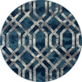 thumbnail image 2 of Art Carpet 841864108385 2 x 8 ft. Bastille Collection Fretwork Border Woven Area Rug, Blue, 2 of 7