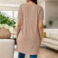 thumbnail image 4 of Endives Women's Short Sleeve T-shirt Summer Tunic Tops With Pockets Casual Long T Shirts S-3XL, 4 of 6