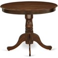 thumbnail image 4 of East West Furniture ANT-AWA-TP Antique Modern Kitchen Table - a Round Dining Table Top with Pedestal Base, 36x36 Inch, Walnut, 4 of 5