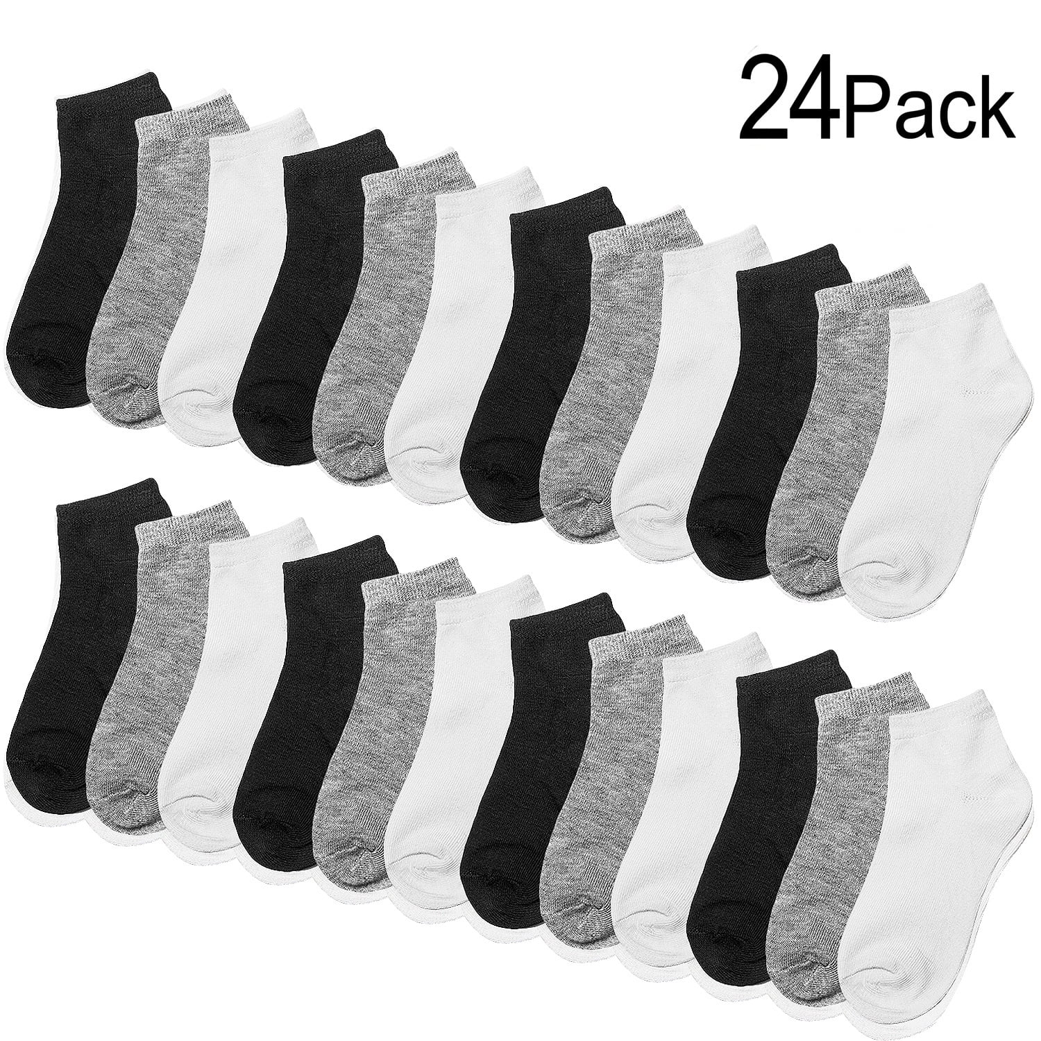 Toddler Boys Keds Brand Unisex Black 4 pack Crew Socks Size 2T-4T 