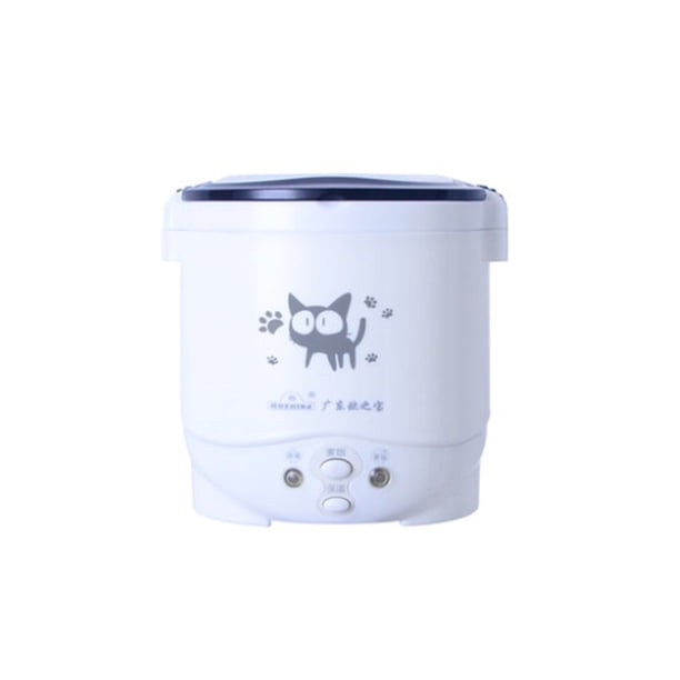 Cateissary Olla arrocera para coche, Mini utensilios de cocina, 24V, calentador eléctrico multifuncional de 1L, máquina de vaporizador de alimentos para Electrodomésticos 24V/Blanco 24V Cateissary HA071821-04