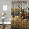 thumbnail image 2 of Orinice Deer Trees Field Bathroom Decor Set Colorful Luxurious Graphic Print Polyester Fabric Fashion Shower Curtain with Hooks for Home Bathtubs Decoration 36x72, 2 of 7