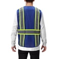 thumbnail image 2 of Men's Class 2 Type R Safety High Visibility Zipper Reflective Neon Work Vest (Royal Blue, XL), 2 of 3