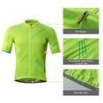 thumbnail image 4 of Santic Mens Bike Jersey Short Sleeve Bike Tops for Men Bicycle Jersey Bike Jersey Breathable Green,2XL, 4 of 8