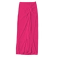 thumbnail image 2 of Douhoow Women Beach Cover Up Mid Length Wrap Skirt Solid Drawstring Slit Pareo Sarong Skirts, 2 of 7