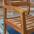 thumbnail image 3 of Jaxson Outdoor 3 Piece Acacia Wood Bistro Set with Straight Legged Table, Teak, 3 of 6