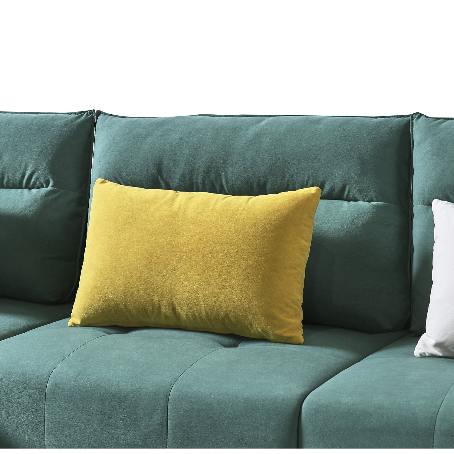 Resenkos Modern Sofa for Room Large Velvet Fabric U-Shape Sofa Set for Living Room, Couch for Apartment Double Extra Wide Chaise Lounge Couch, Green Resenkos Modern Sofa for Room Large Velvet Fabric U-Shape Sofa Set for Living Room, Couch for Apartment Double Extra Wide Chaise Lounge Couch, Green