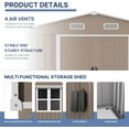 thumbnail image 2 of Kullavik 10' x 8' Metal Storage Shed with Lockable Sliding Doors, Air Ventilation Design - Outdoor Utility Shed for Garden, Backyard, Patio, and Lawn Tools, 2 of 8