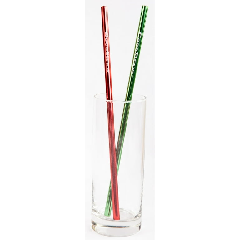Plastic Christmas Straws Reusable, Plastic Drinking Straws for