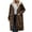 Coffee, variant on Aboser Warm Parka Jackets for Women Reversible Sherpa Lined Hooded Quilted Jacket Winter Zip Up Padded Outerwear Solid Midi Length Overcoat