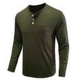 thumbnail image 4 of Mens Beefy Henley Shirt Lightweight Long Sleeve Thermal 3 Button Pullover Sweatshirt Big & Tall Jersey Shirt with Pocket, 4 of 6