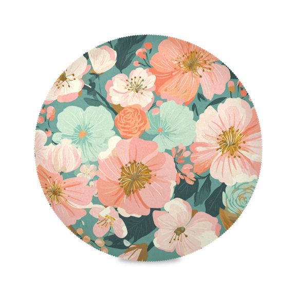 IAUYY Set of 1 Round Placemats for Dining Tables Heat-Resistant and Wear-Resistant DIY Printing Design Table Placemats,Applicable for Christmas Flat Flowers