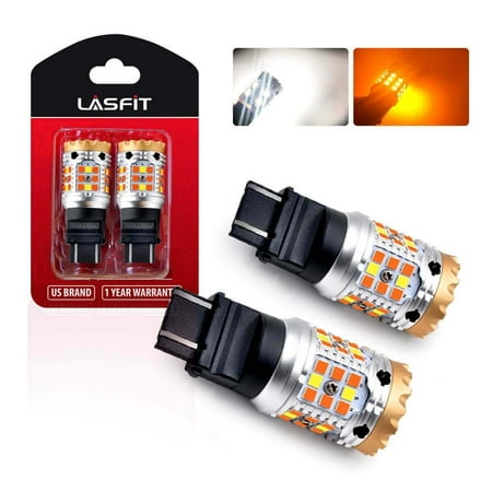 LASFIT Dual Color 3157 3057 4057 4157 Switchback Amber/White LED Bulb for Turn Signal Light, Build-in CANBUS Anti Hyper Flash, No Load Resistor Need, Plug & Play -1 Yr Warranty (Pack of (Best 3157 Switchback Led)