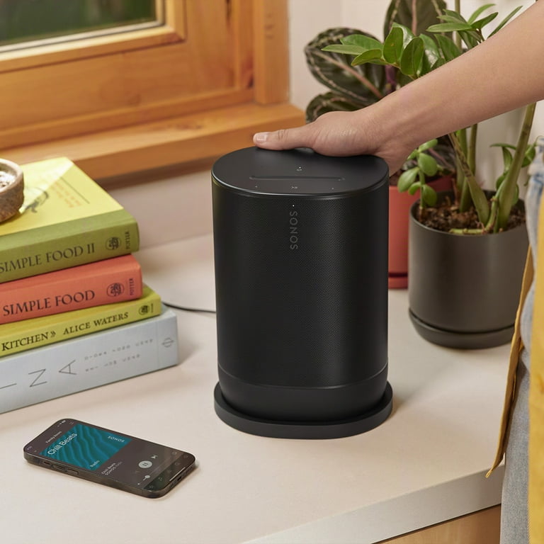 Sonos Move 2 Battery (Black) Speaker Smart with Bluetooth, Portable and Life, Wi-Fi 24-Hour