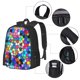 thumbnail image 2 of Balery Colorful Tie Dye Stained Glass 2 Mochila para hombre y mujer - Tela Oxford 600D resistente - Gran capacidad, resistente al agua, ideal para la escuela, viajes y senderismo, 2 of 6