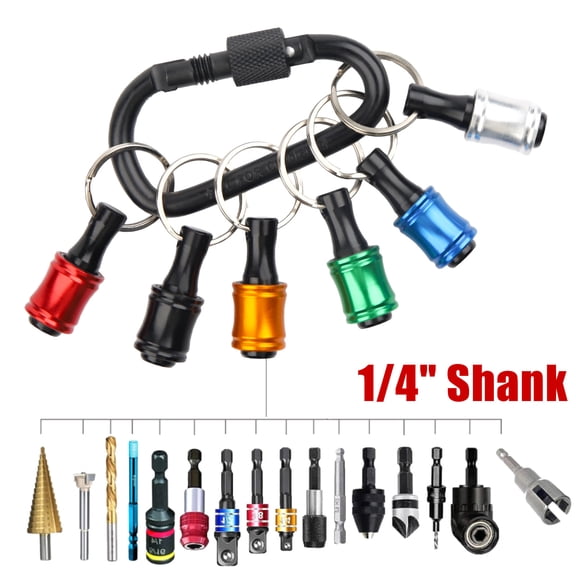 6PCS Bit Holders, 1/4 Socket " Hex Shank Screwdriver Bit Holder for Impact Driver Drill Bit Keychain Extension Bar Quick Release Easy Change, Screwdriver Bit Holders for Tools & Home Improvement
