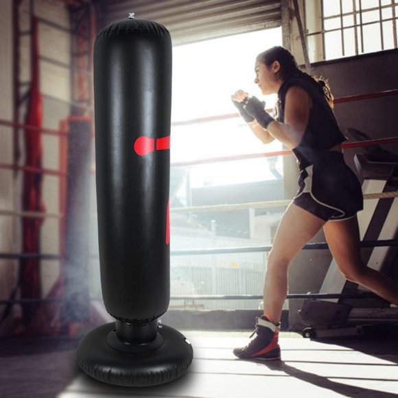 LAFGUR Inflatable Boxing Bag, Inflatable Punch Bag,160cm Height PVC Fitness Hit Sandbag Adults Children Inflatable Column Punching Bag