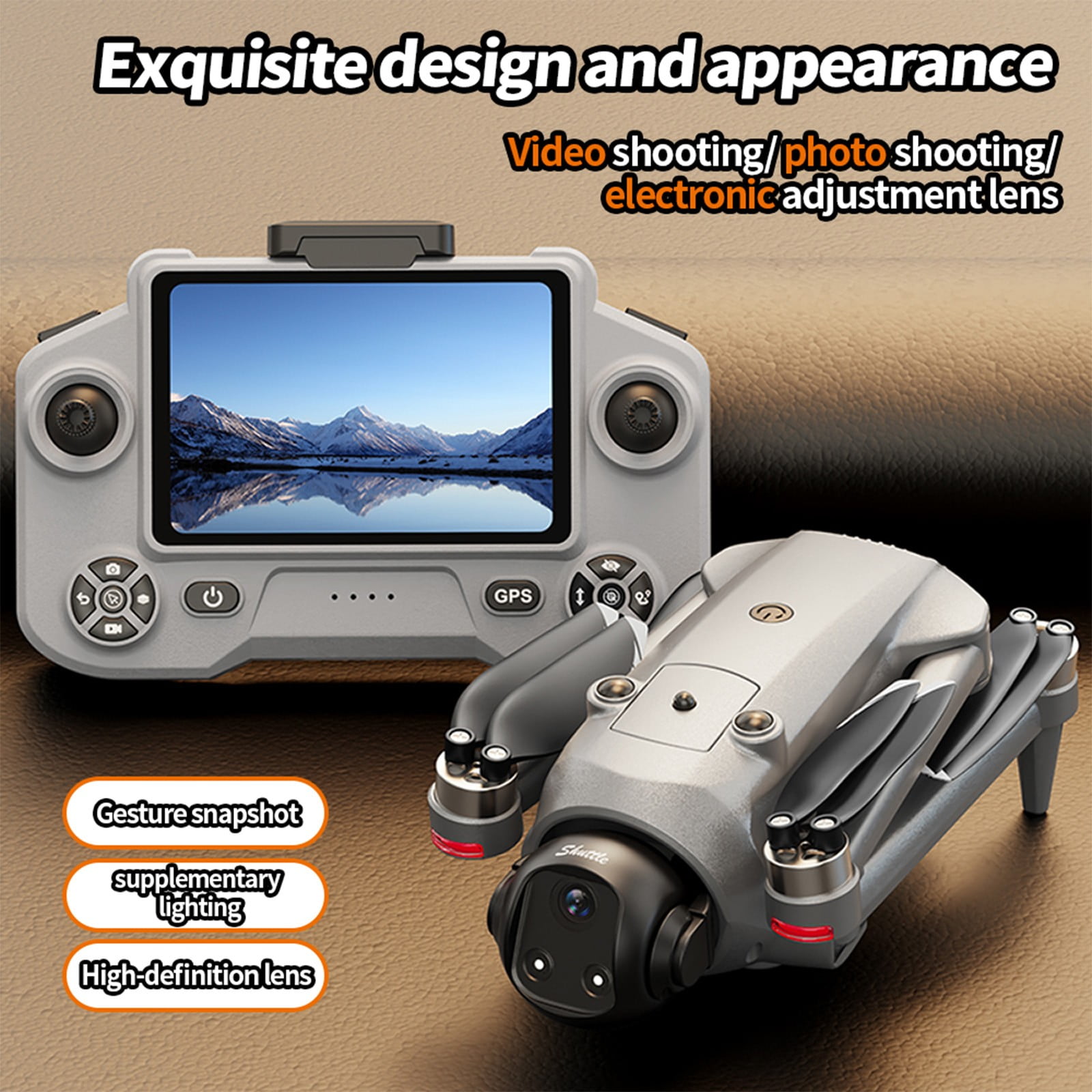HCBY GPS Drone with 5.9-Inch Screen Remote - 2K+1080P Dual Camera, 1000m Range, 20-Min Flight & Airdrop Function for Teens (360° Obstacle Avoidance, 5G Transmission, Ages 14+)