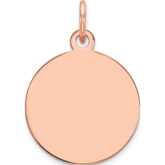 14K Rose Gold Plain .011 Gauge Circular Engravable Disc Charm Made In United States xrm605/11