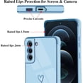 thumbnail image 3 of Compatible with Samsung Galaxy S21 Plus 6.7" 2021 Cute Case Thin for Women Girls,Soft TPU Plating Bumper Love Heart Case Anti-Scratch Shockproof Raised Reinforced Corners Case(Sky Blue), 3 of 10