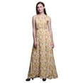 thumbnail image 1 of Bimba Leaves Ladies Printed Long Tank MaxiDressResort Wear Evening Gown-Small, 1 of 5