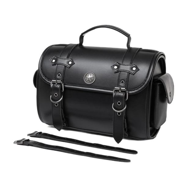 Bolsa para sillín de motocicleta, bolsa de herramientas, elegante, multifuncional, 2 correas ajustables, bolsa lateral universal de fácil montaje para