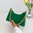 thumbnail image 4 of Bolso cruzado para mujer, informal, acolchado, con textura de cadena, sólido, para mujer (verde), 4 of 7