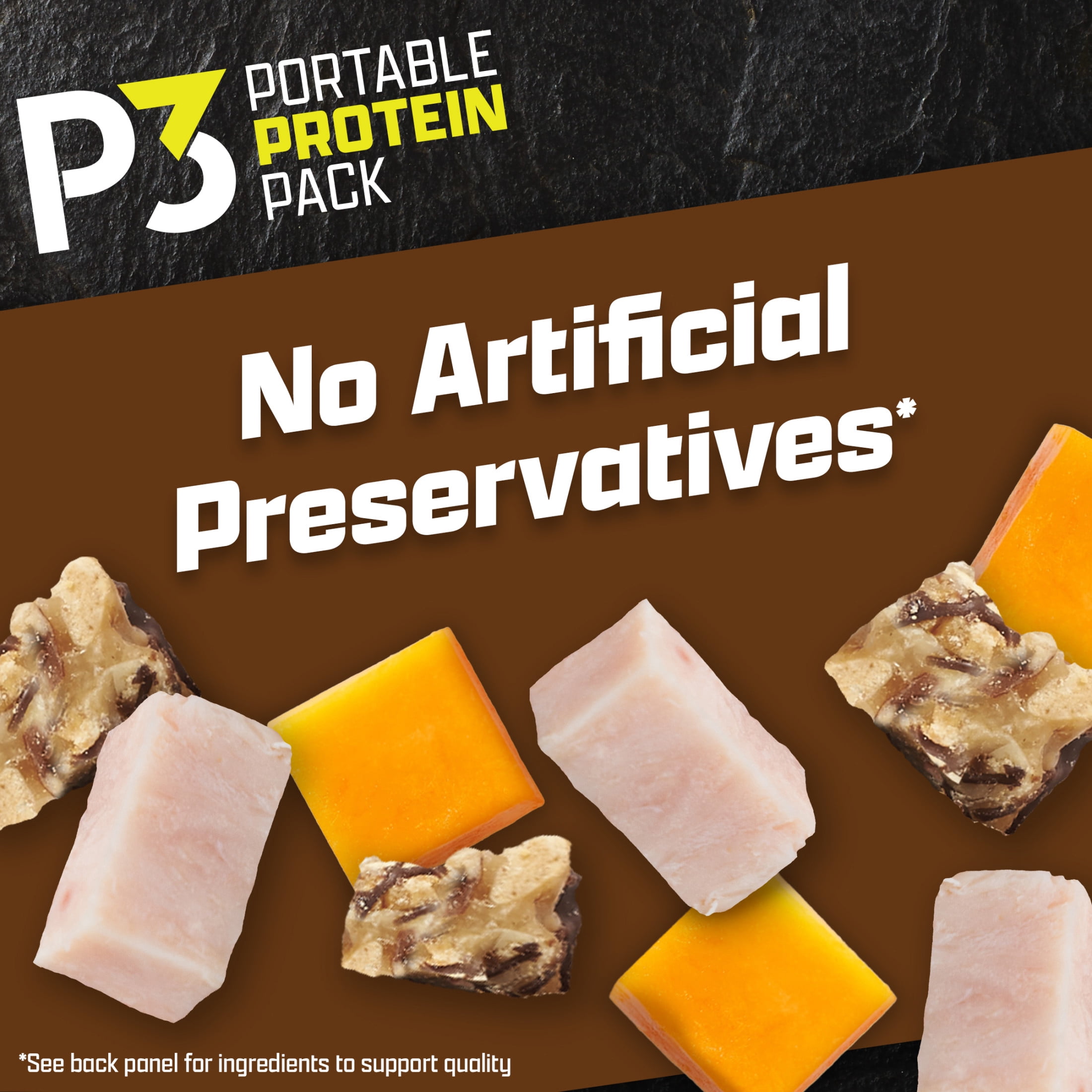P3 Portable Protein Snack Pack with Dark Chocolate Almond Nut Clusters, Turkey & Cheddar Cheese, 2 oz Tray