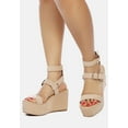 thumbnail image 6 of PORTIA Leather Wedge Sandal in Nude, 6 of 6