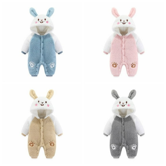 Elainilye Fashion Infant Baby Jumpsuit Fall Winter Long-sleeved Bodysuit Color-blocked Jumpsuit Romper Sizes Newborn-24M