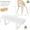 thumbnail image 5 of LAZZO 71"-87" Expandable Dining Set, 5-Piece Farmhouse Rectangular Wood Table with 4 Upholstered Chairs, White, 5 of 8