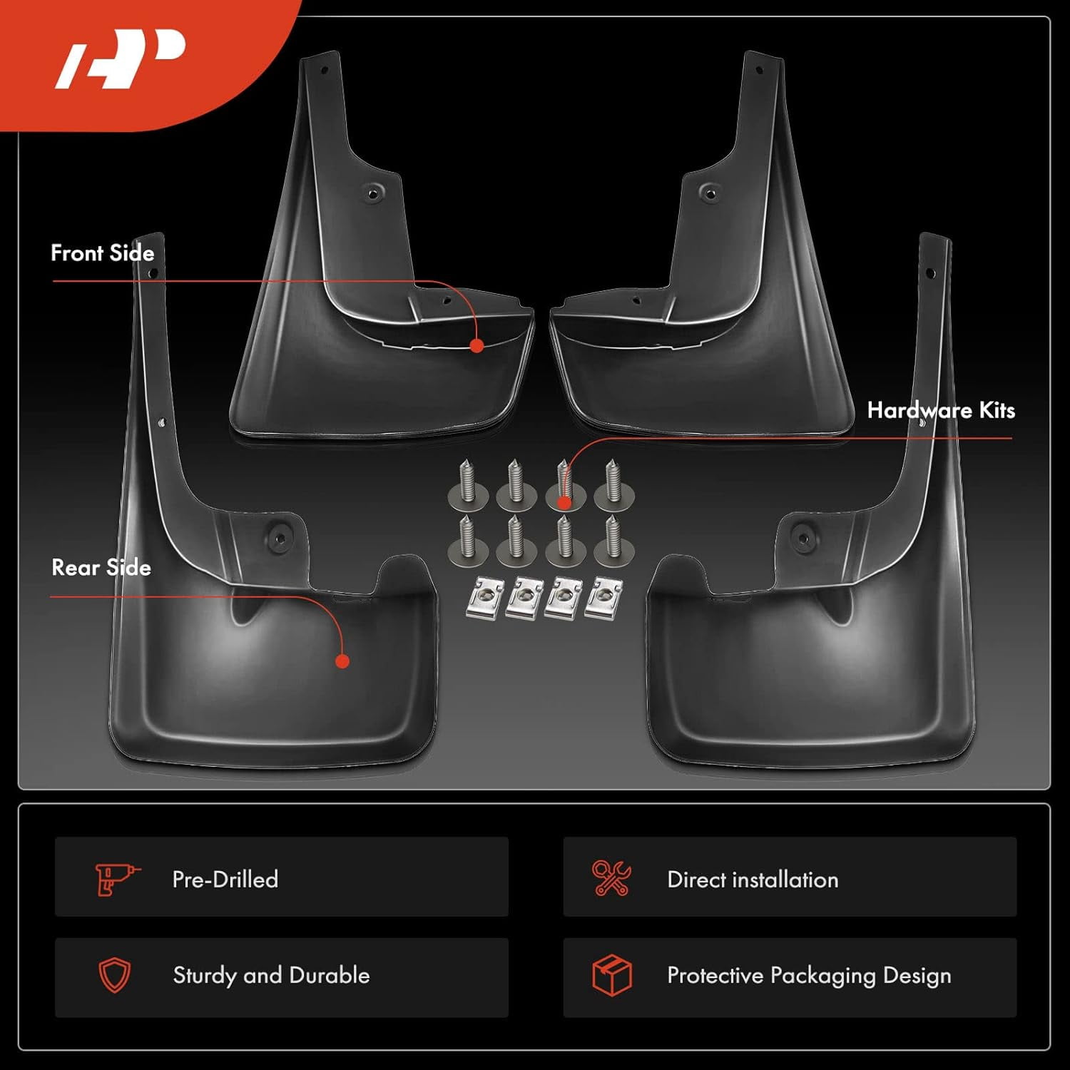 A-Premium Splash Guards Mud Flaps Mudguards Compatible with Toyota 4Runner 2010-2019 Front & Rear 4-Pcs