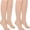 Beige, variant on MARTINE MALL 2 Pairs Closed Toe Medical Compression Stockings, 20-30 mmhg Knee High Graduated Compression Socks for Women Men(Beige Black,L)