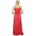 thumbnail image 5 of Bimba Women's Peach Maxi Spaghetti Strap Long Dress Casual Summer Sundress-4, 5 of 5