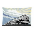 thumbnail image 1 of Train Tapestry, Continuous Pattern with Various Types of Trains Industrial Themed Image Locomotive, Fabric Wall Hanging Decor for Bedroom Living Room Dorm, 2 Sizes, Multicolor, by Ambesonne, 1 of 1