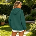 thumbnail image 3 of Women's Pullover Hoodie, Solid Long Sleeve Sweatshirt with Drawstring Hood and Kangaroo Pocket, 3 of 4
