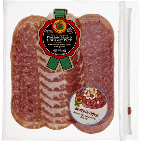 Daniele Hot Calabrese, Pepper Salame, Hot Capocollo Italian Brand Gourmet Pack, 8 oz