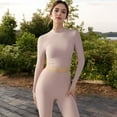 thumbnail image 5 of Women's Long Sleeve Crop Top with Open Back and High Neck - Large, Pink, 5 of 7