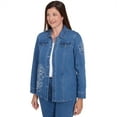 thumbnail image 3 of Alfred Dunner Womens Super Stretch Floral Denim Jacket, 3 of 4