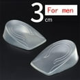 thumbnail image 1 of Silicone Gel Height Increase Insole Heel Lifting Inserts Shoe Foot Care Protector Elastic Cushion Arch Support Insert for Unisex 3cm for men, 1 of 6