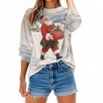 thumbnail image 5 of YUGYXL Funny Ugly Christmas Sweatshirt for Women Santa Print Oversized Pullover Fleece Lined Warm Holiday Tops D Multicolor XXL, 5 of 9