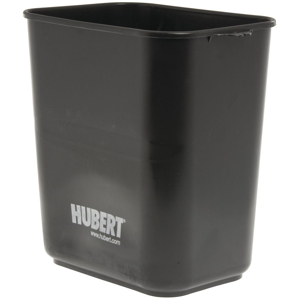 HUBERT 14 qt Waste Basket Black Plastic 11 1/4"L x 8"W x 12 1/4"H