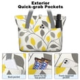 thumbnail image 2 of Tote Bag for Women - Yellow and Gray Leaves Modern Art Shoulder Bag - Large Utility Work Duffle Bag with Zipper Handbag for Travel, Work, Sprots, 2 of 5