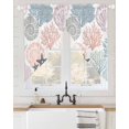 thumbnail image 2 of Coastal Starfish Swag Valances for Windows, Ocean Multicolor Coral Shell Conch Rod Pocket Sheer Valances for Large Windows, Swag Toppers Light Filtering for Kitchen Living Room 2 Panels 36''x63'', 2 of 6