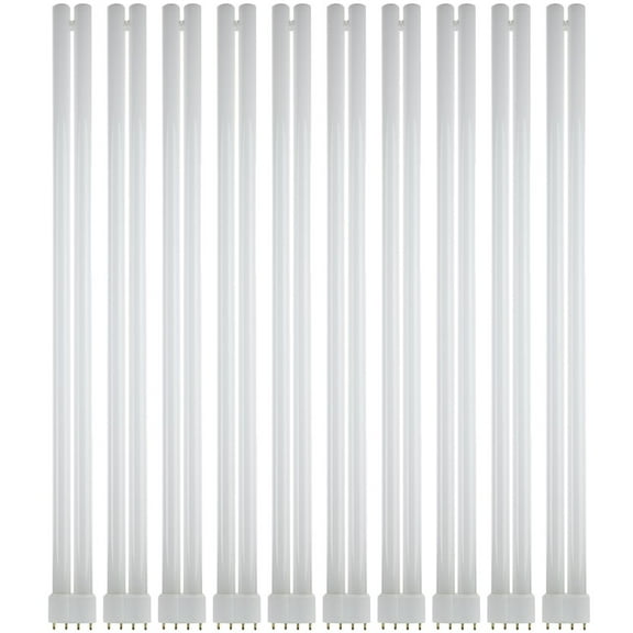 10 Pack Sunlite 50 Watt FT 4-Pin Twin Tube, 2G11 Base, Warm White