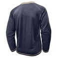 thumbnail image 5 of WTOBBY Men's Raglan Sleeve Henley Top with Button Lapel, Colored Cotton Fabric, and Four-Button Front for Base Layer Casual Wear Comfort Fit Long Sleeve Shirt ,Navy M, 5 of 6