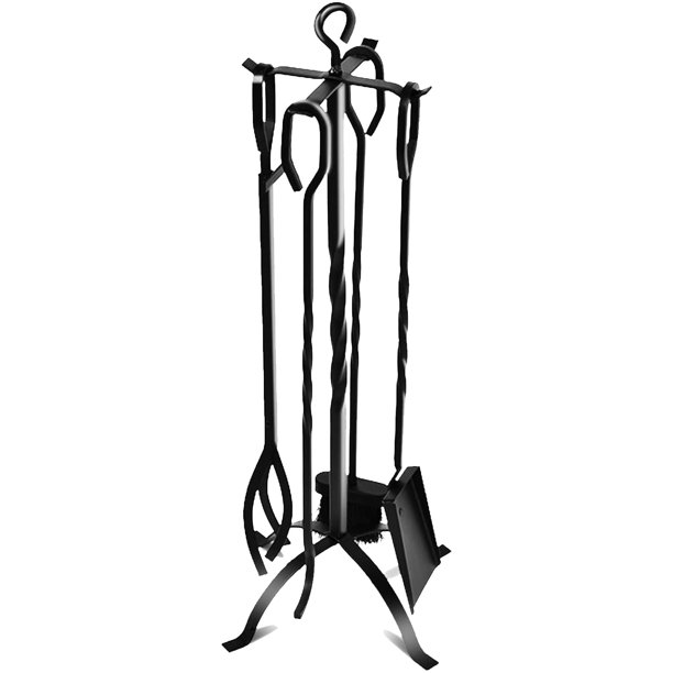 5Piece Fireplace Tools Set 31’’, Heavy Duty Wrought Iron Fire Place
