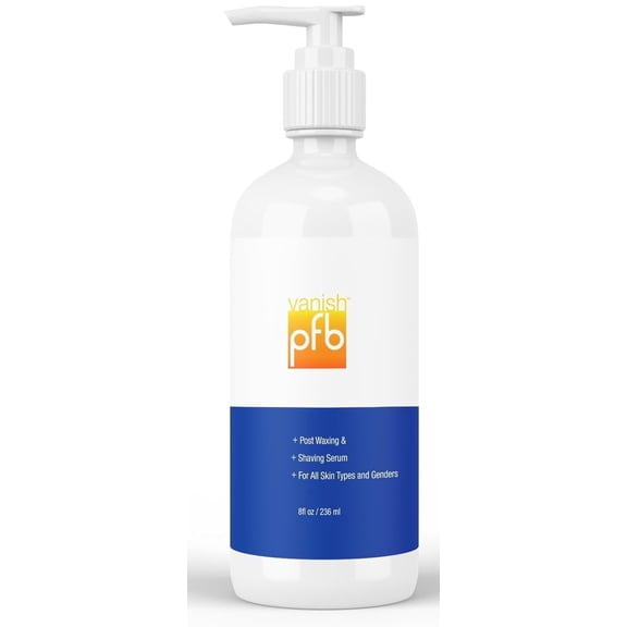 PFB Vanish Ingrown Hair Treatment with Roll-On Applicator, 8 oz Pump, Razor Bump Remover for Men and Women