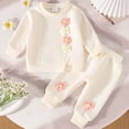 thumbnail image 2 of shoper Floral Print Girls Two Piece Set Long Sleeve Top and Pants Casual Outfit for Toddlers, Girls 2 Piece Outfit, 2 of 6